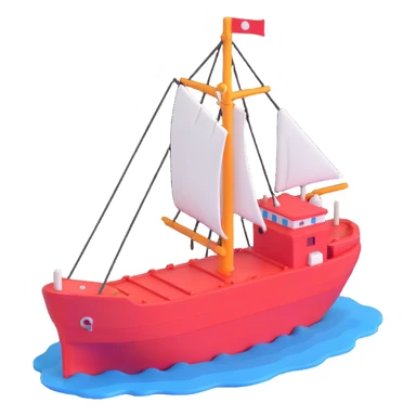 port with cargo ship sticker
