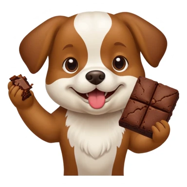 Dog eating brownies sticker