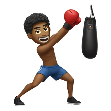 Guy hitting the bag sticker