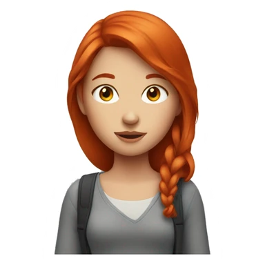 Red head girl with iPhone  sticker