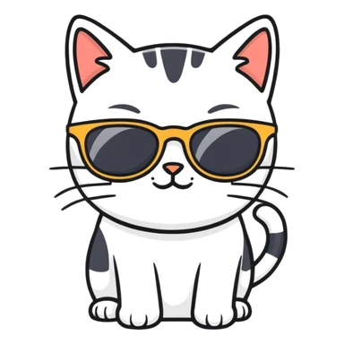 Cat with sunglasses sticker