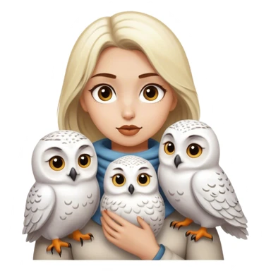 Dirty blonde girl with snowy owls sticker