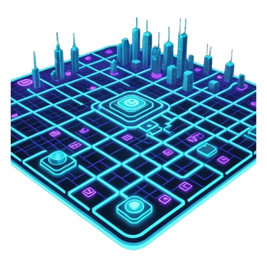 neon cyberpunk map sticker