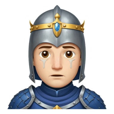 Orta çağdan şövalye ama gözünden yaş akıyor sticker