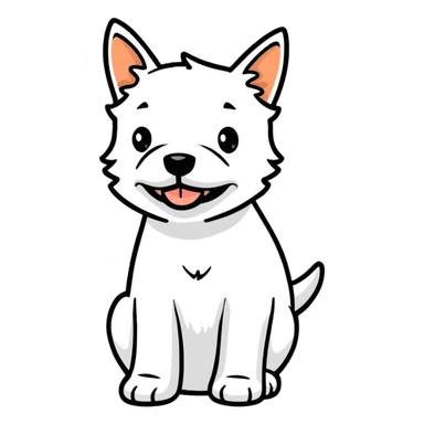confused little white terrier sticker