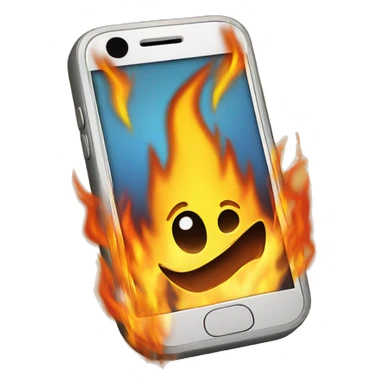 Phone on fire  sticker