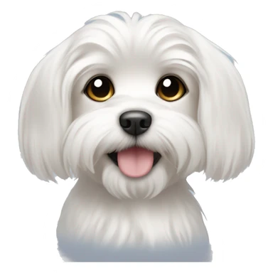Maltese puppy with long hair on the ears and a short-cropped muzzle sticker