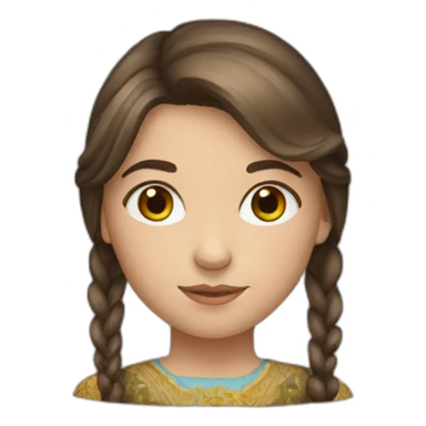 Ukrainian girl with brown hair sticker