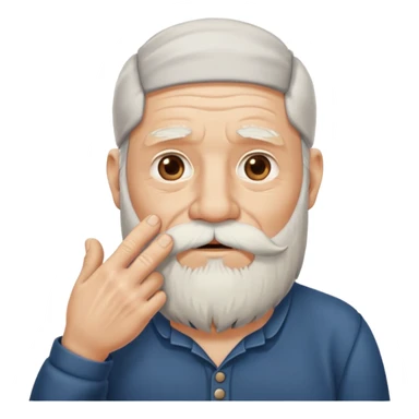 Old man stroking his beard with hand sticker