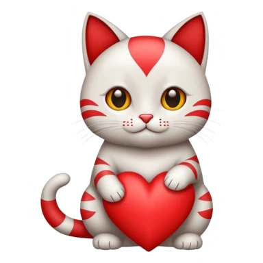 creame un gatito con un corazon sticker