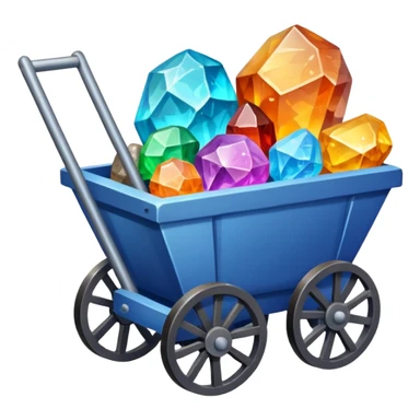 Mine Cart Filled With Colorful Minerals sticker