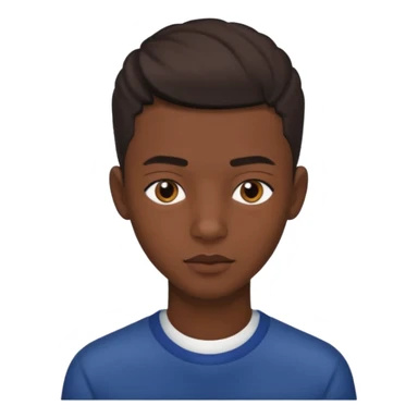 Une homme de 17 ans il a la peau noir foncé , des lèvres pulpeuses  . Il a un taper  sticker