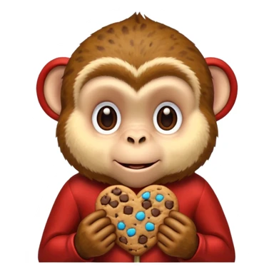Fat monkey holding a cookie  sticker
