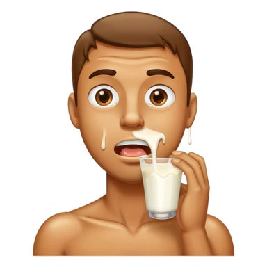 Man with milk dripping out mouth sticker