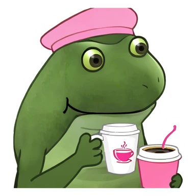 Pink coffee cup sticker