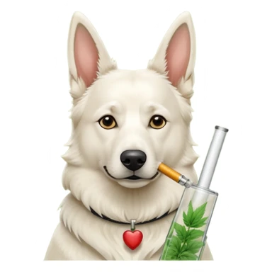 White belgian Shepard smoke weedbong sticker