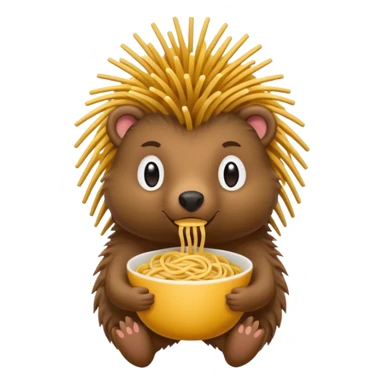 Porcupine holding spaghetti  sticker