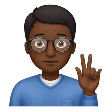 Emoli hombre con lentes poco cabello negro y nariz grande sticker