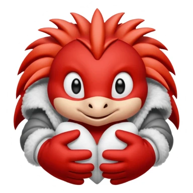 knuckles a red animal with peach arms and white mittens that have no fingers , he’s a echidna with red eyes sticker