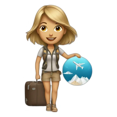 Travel girl sticker