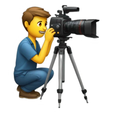 Cinematographer setting up a camera sticker