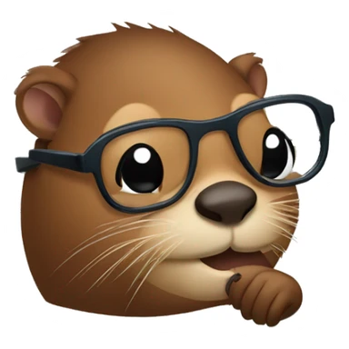 "An eyeglass-wearing beaver scratching its butt." sticker