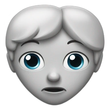 Confused white heart  sticker