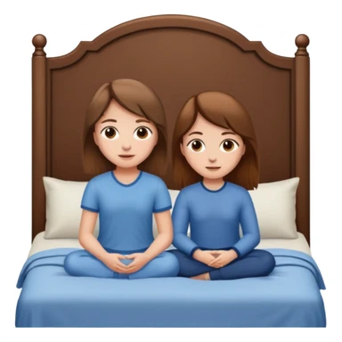 A brown-haired girl and a brown-haired man. They are both on a bed. The girl is sitting on the man.she is sitting on a man . they are in a sex position sticker