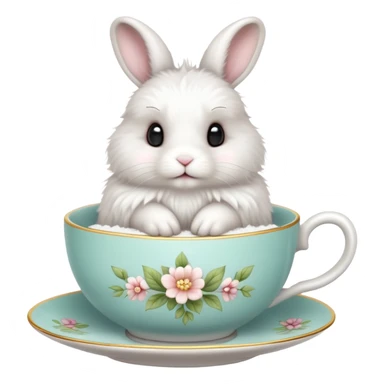 bunny in teacup sticker
