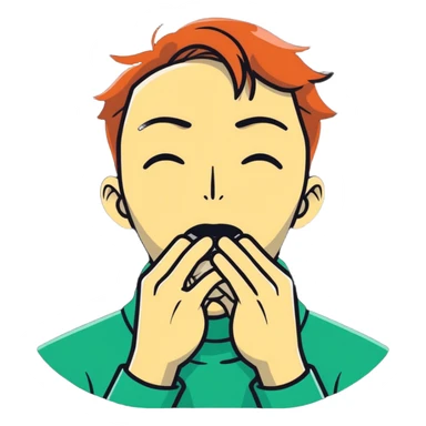 guy choking himself sticker