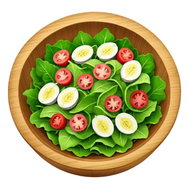 bowl de madera en su interior ensalada verde saludable con vista desde arriba sticker