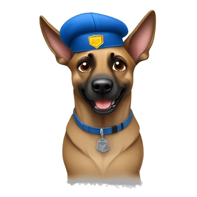 Belgian Malinois Dog Breed flying superman hero blue cap sticker