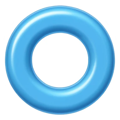 blue ringed-shaped candy with oval inside sticker