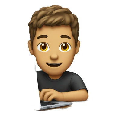 Video editor working on his mac book sticker