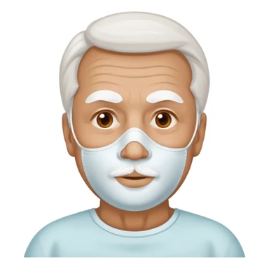 old man with beauty mask all over the face  sticker