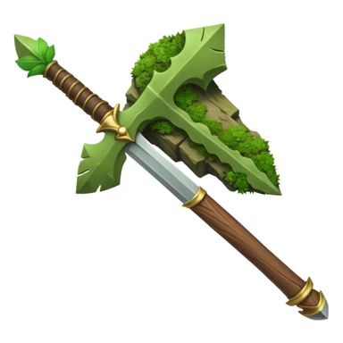 earth elemental weapon with leaves sticker