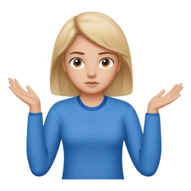 A girl shrugging his shoulders with a 6 above his left hand and a 7 above his right hand. sticker