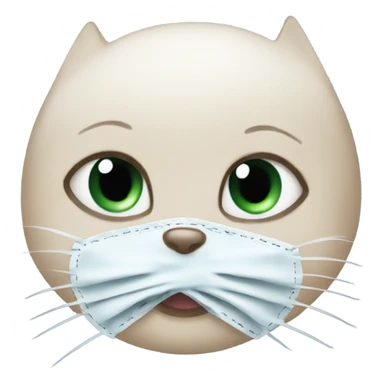 baby cat with covid mask sticker