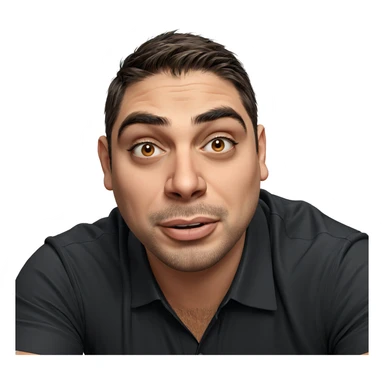 male portrait with stubble sticker