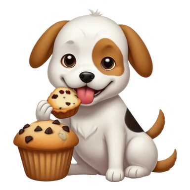 Perro comiendo un muffin sticker