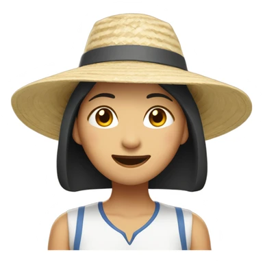 An Asian woman wearing a sun hat saying whiplash ￼ sticker