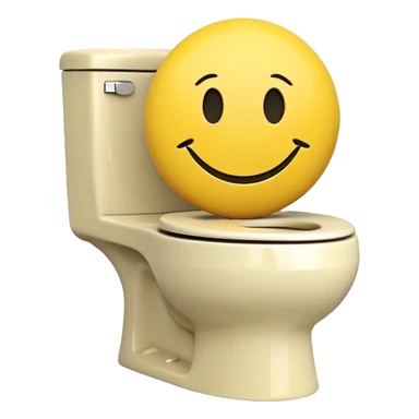 Smiley face sitting  on toliet sticker