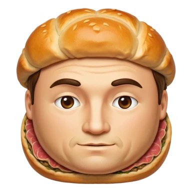 Man face in beef Wellington, face in middle sticker