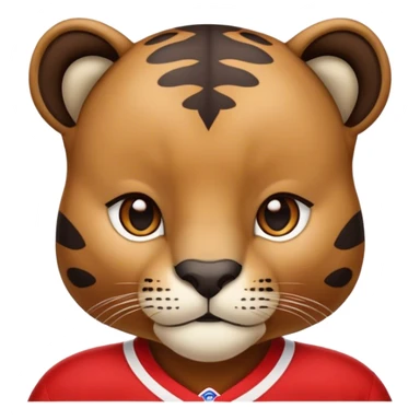 Brown Panther in red hockey jersey  sticker