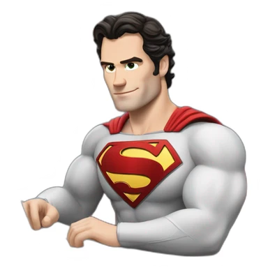 henry cavill super man using a laptop sticker