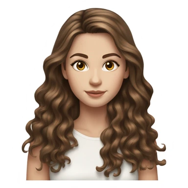 Beautiful realistic White girl hazel eyes with long voluminous brown hair with brown highlights balayage  sticker