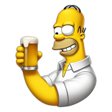 Homer simpson avec une biere sticker