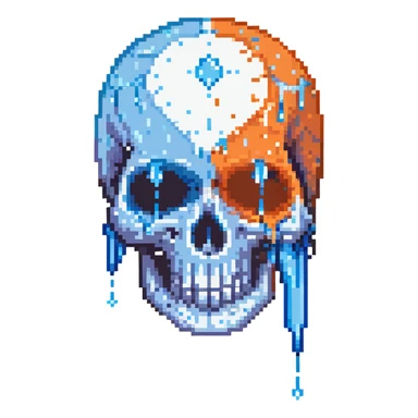 skull with blue tears streaming down sticker