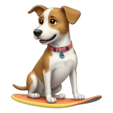 surfing dog sticker