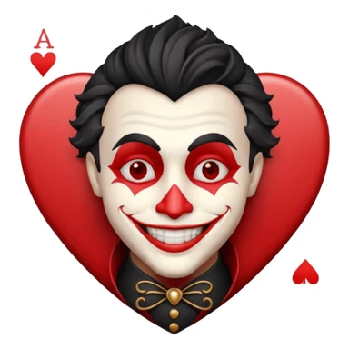 playing card joker of hearts sticker